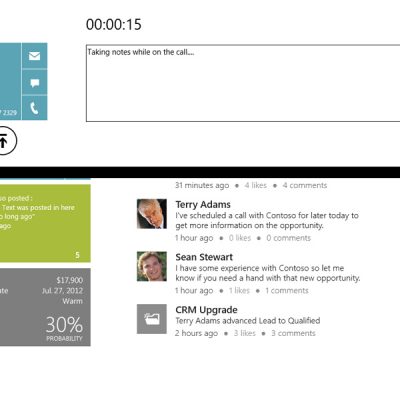 Microsoft Dynamics CRM Windows 8 Mobile Experience – Skype call
