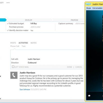 Use of Skype within the Microsoft Dynamics CRM record