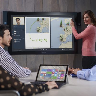 Surface Hub creates a unique experience designed to be just as engaging for people working together in the same room as for those connecting remotely.