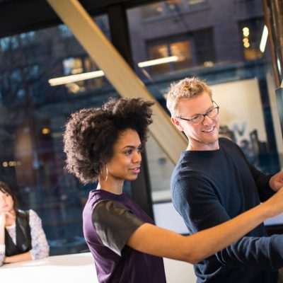 The Surface Hub experience is designed around a highly responsive screen built for ink and touch.