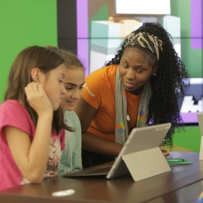 Students learn computer science at the Microsoft Store with free classes and workshops year-round.