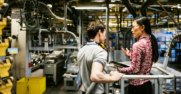 Man and woman on factory floor