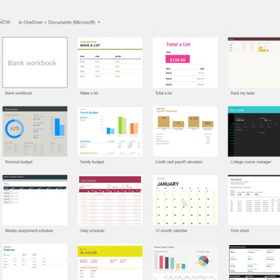 documents in Excel for Windows 10