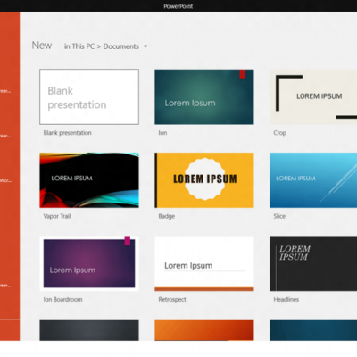 documents in PowerPoint for Windows 10
