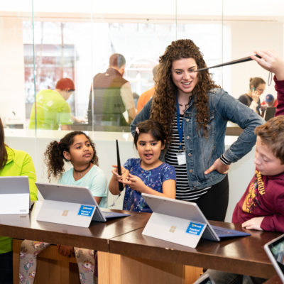 Students participate in a free Summer Camp where they learn to code in the popular world of Harry Potter by casting spells with the Harry Potter Kano Coding kit.