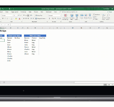 excel dynamic arrays