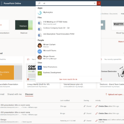 Microsoft Search PowerPoint Online