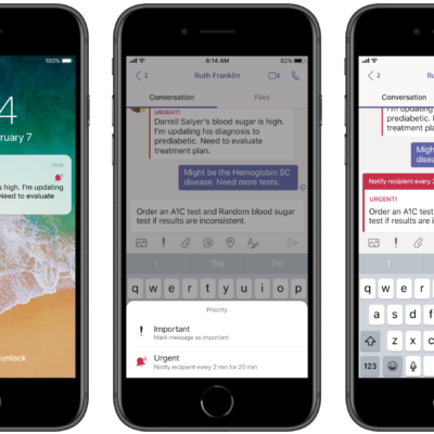 Phones displaying priority Notifications in Teams