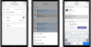 Phones displaying shifts in Microsoft Teams