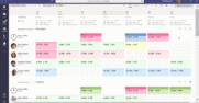 Grid showing adding time off in Teams