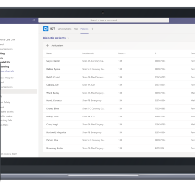 Display viewing EHR in Teams on Desktop and mobile