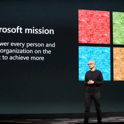 Satya Nadella on stage