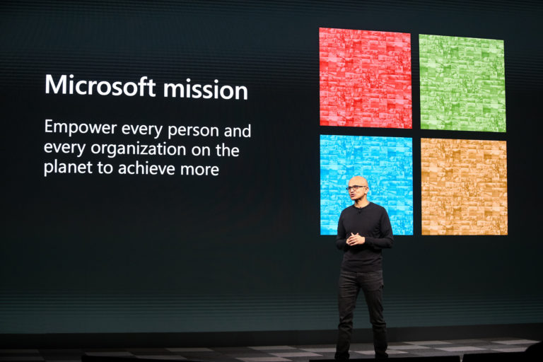 Satya Nadella on stage