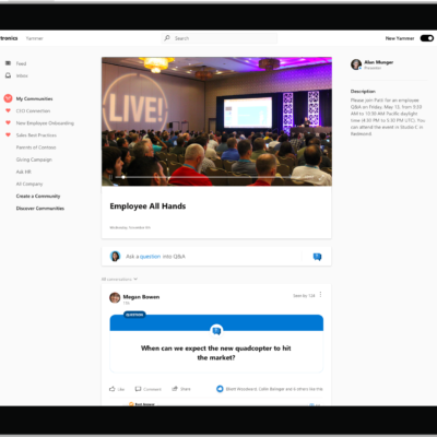 Contoso SharePoint Live Event in Yammer