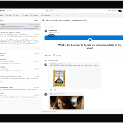 Yammer in Outlook question