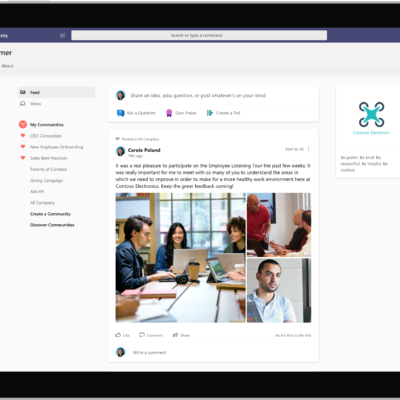 Yammer in Teams home feed