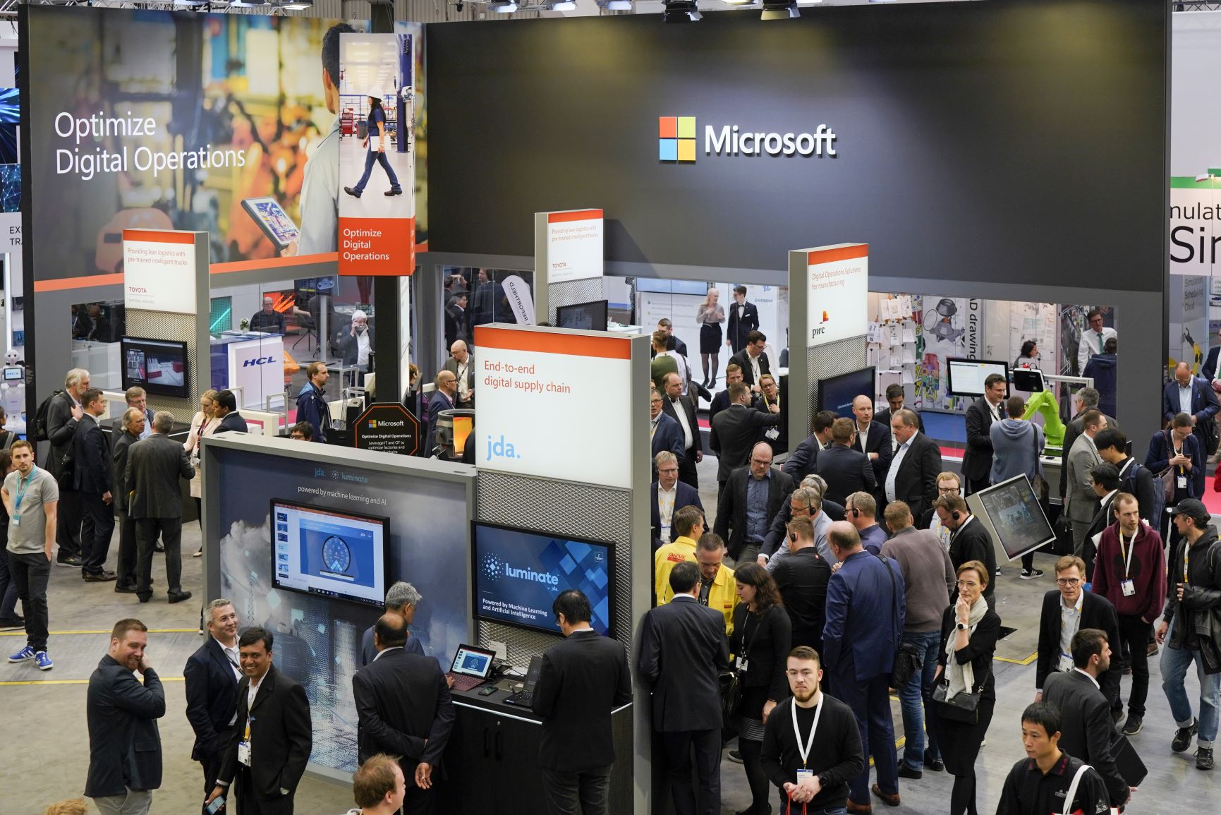 Microsoft booth at Hannover Messe 2019