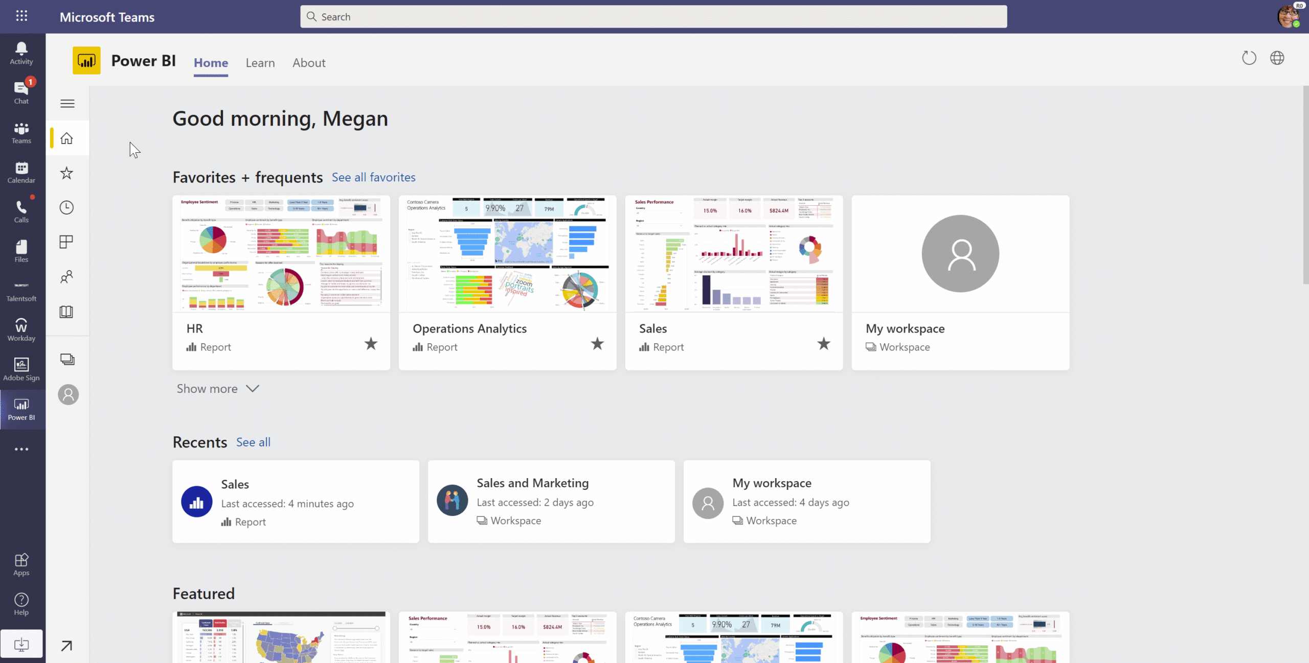 Power BI Personal App in Teams