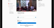 Live event in Yammer on a mobile device