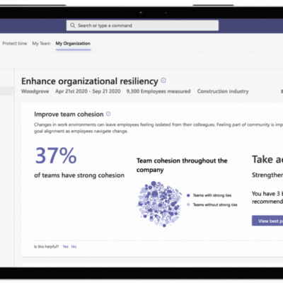 Animation of business continuity report in Teams