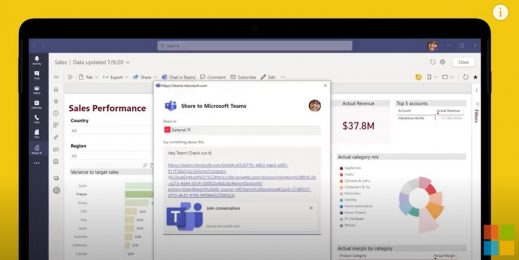 Power BI user interface in Microsoft Teams