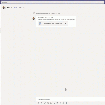 Animation of Starbucks app in Microsoft Teams