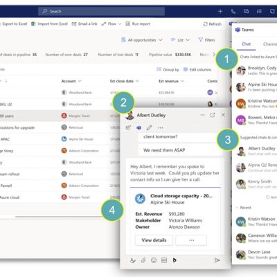 Dynamics 365 and Teams Integration user interface