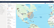 Map and graphics showing supply chain status