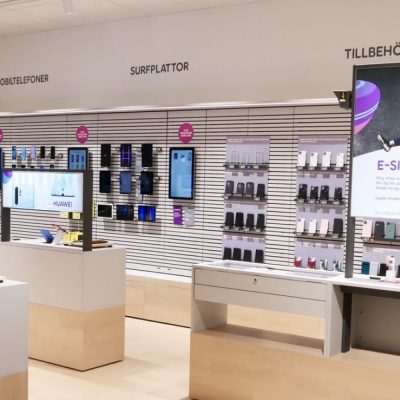 Inside of a Telia store