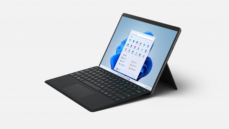 A black Surface Pro 8