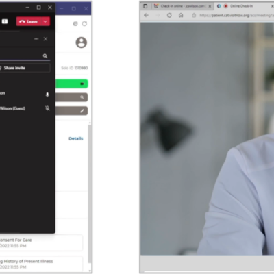 Patient and health care provider meet over Microsoft Teams