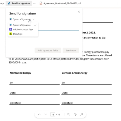 Microsoft Syntex eSignature