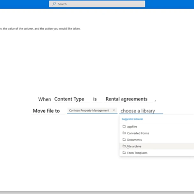 Rules-driven file movement in Microsoft Syntex