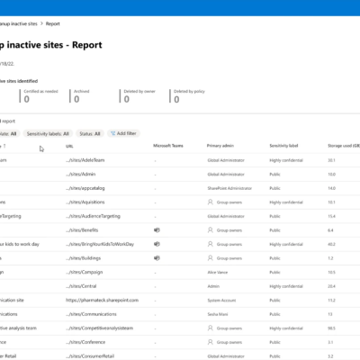 Archiving inactive sites using Microsoft Syntex