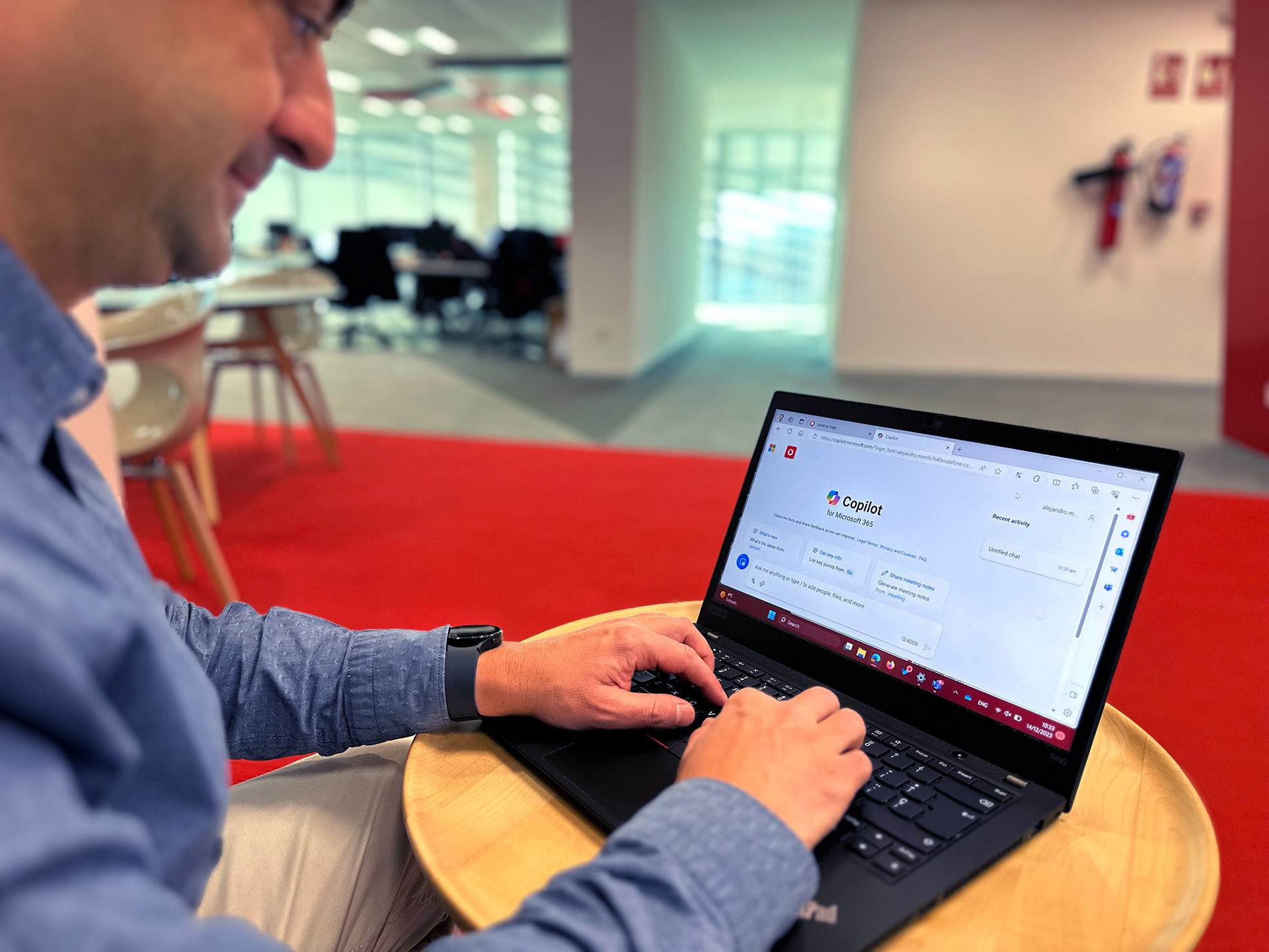 Man working at a laptop computer