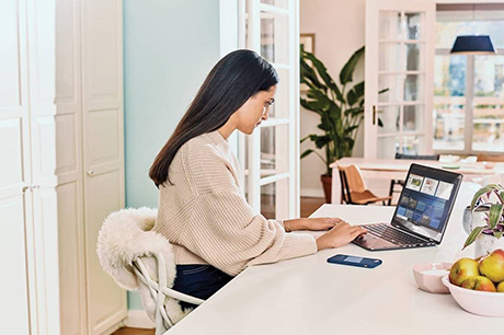 Girl working on a laptop