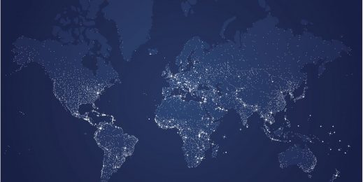 a map of the world highlighting data centers