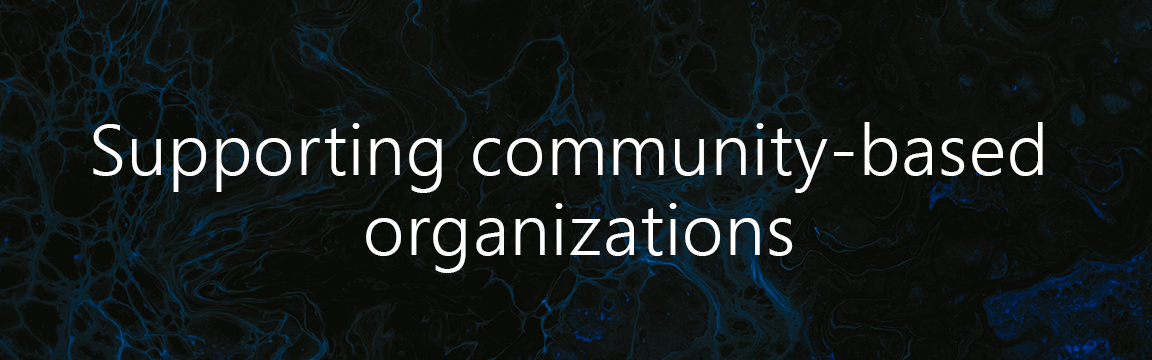 Header: Supporting community-based organizations