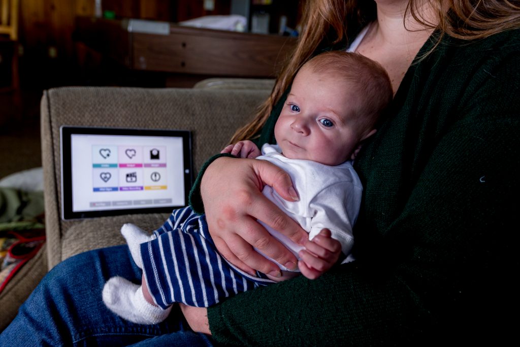 Autumn Parkinson uses the CHAMP app for her baby Job. (Photography by Scott Eklund/Red Box Pictures)