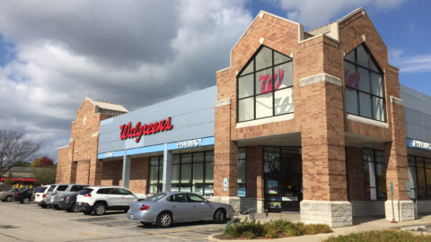 The exterior of a Walgreens pharmacy.