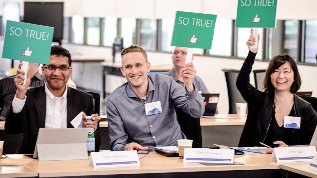 Rajat Mohanty, CEO of Paladion Networks; Tim Pohlmann, CEO and founder of IPlytics; and Tania Yuki, CEO and founder of Shareablee