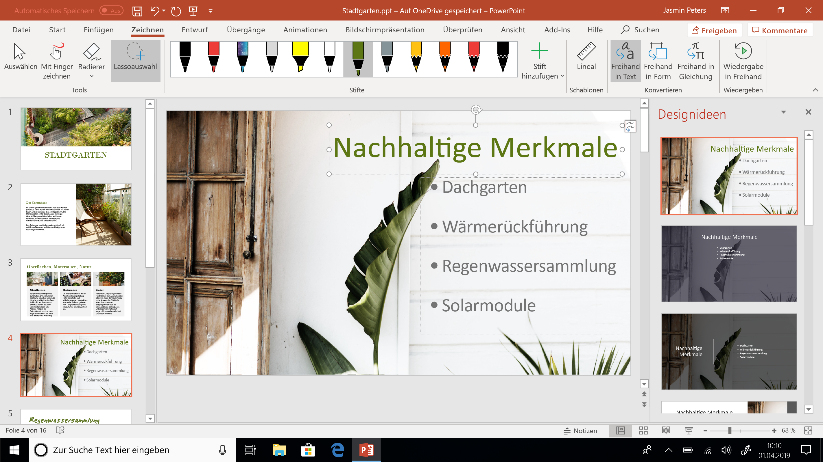 Ein Screenshot von dem PowerPoint Designer