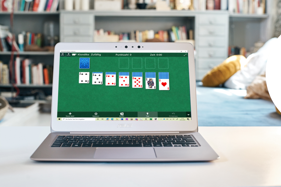 Laptop mit Solitaire