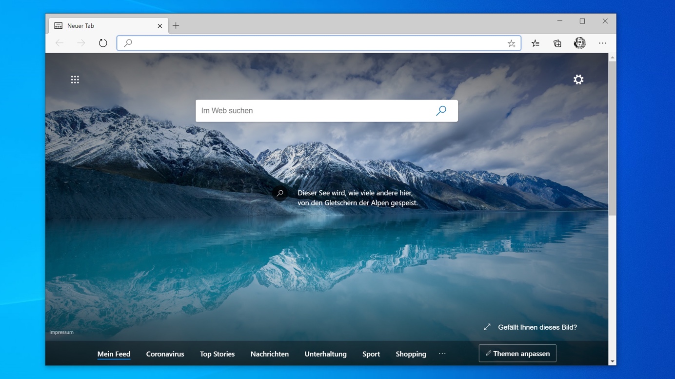 Screenshot von Microsoft Edge