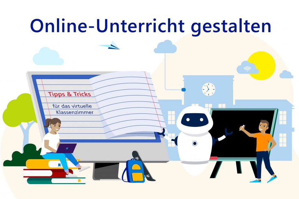 Key-Visual der Blogserie "Online-Unterricht gestalten"