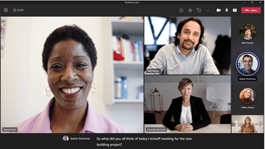 Subtítulos en vivo en videollamada de Microsoft Teams