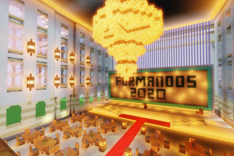 Salão da formatura em formato Minecraft