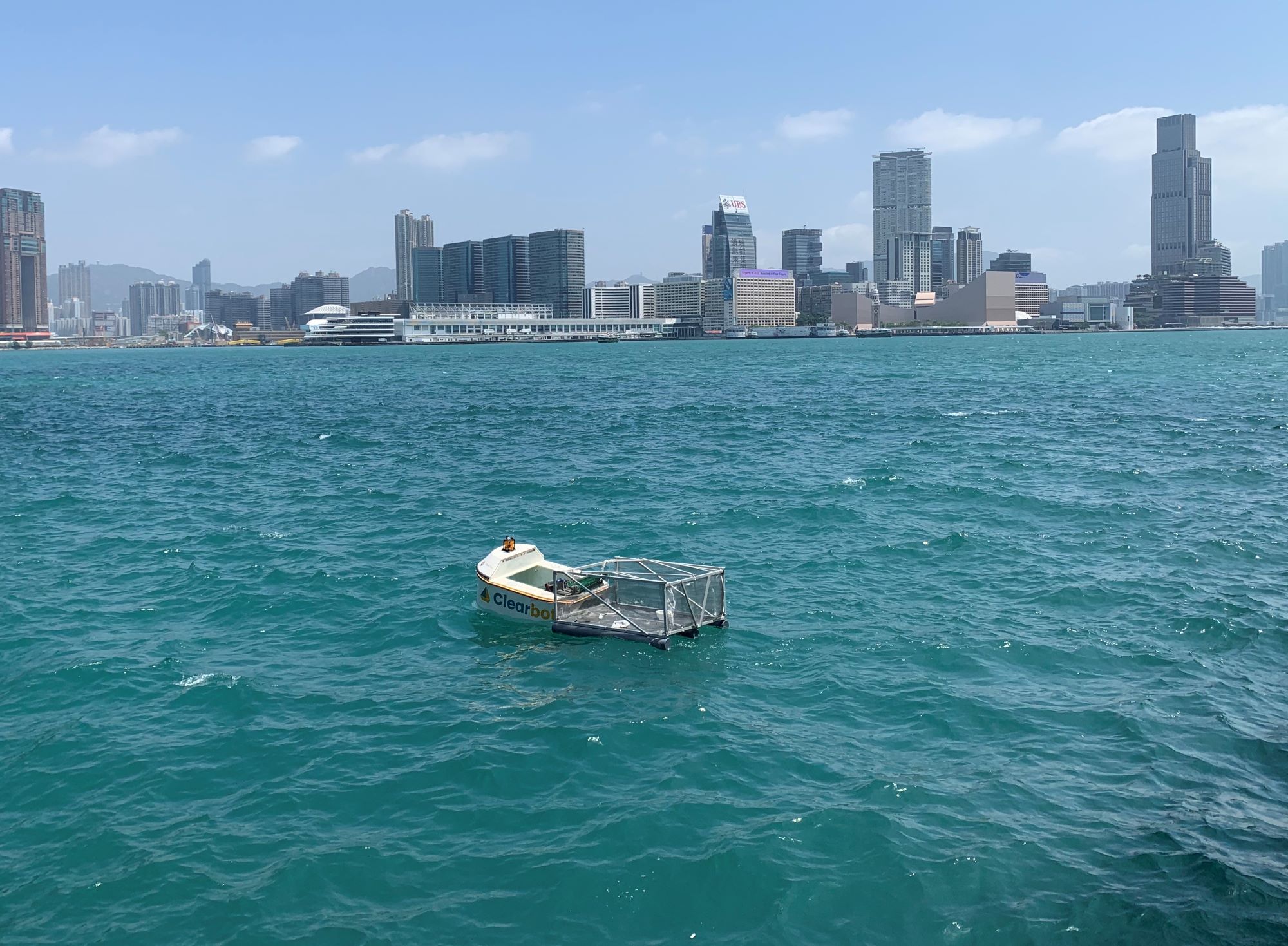 An early prototype navigates Hong Kong harbor. Photo: Clearbot.