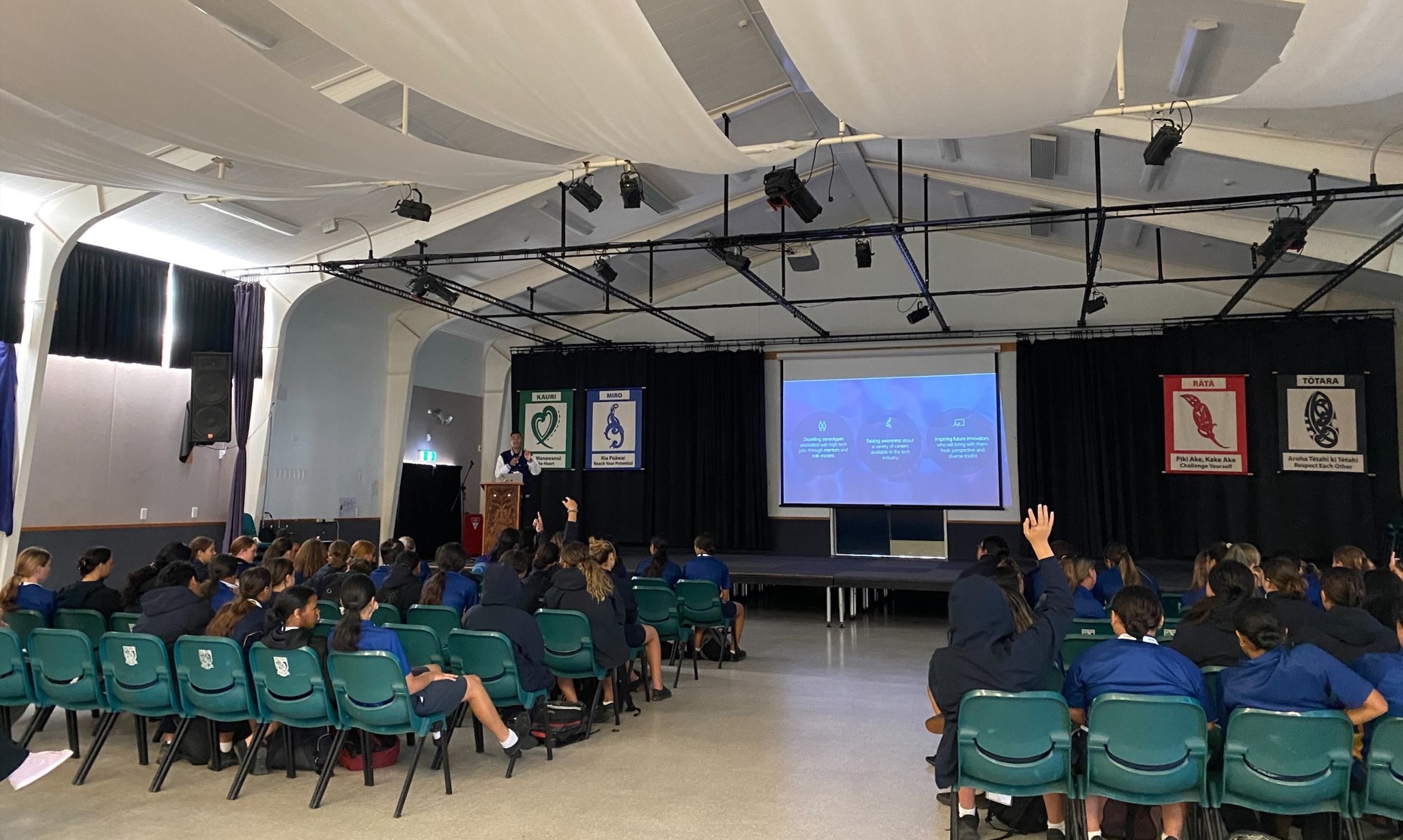 students in hall