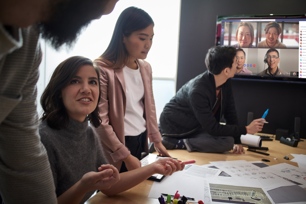 people collaberating in meeting